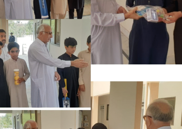 Masood welfare organization distributed games kits among students .